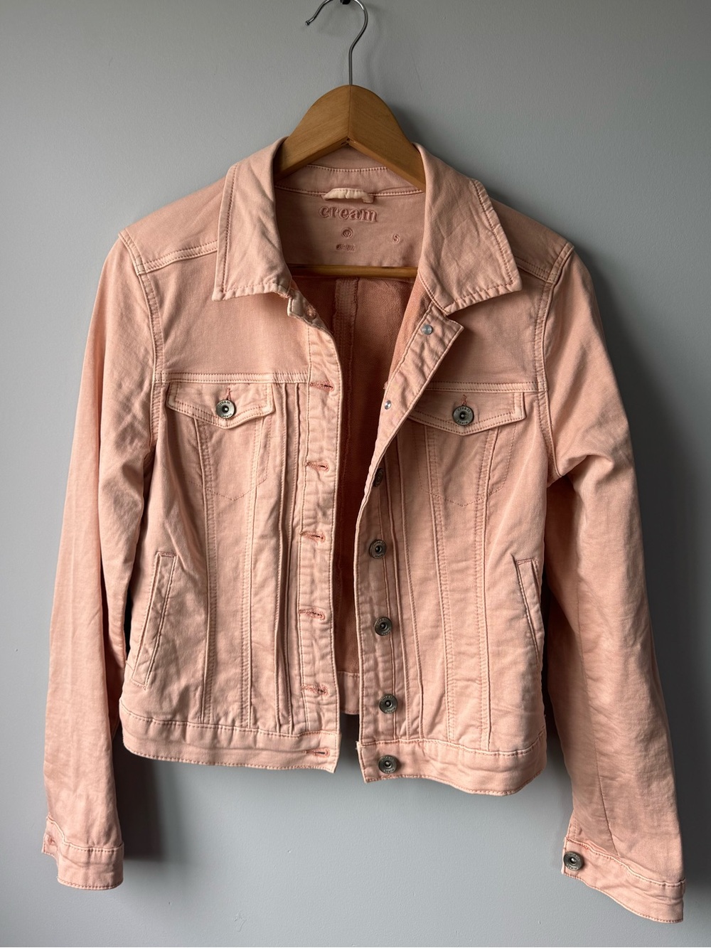 Light Pink Denim Jacket with Classic Button Front